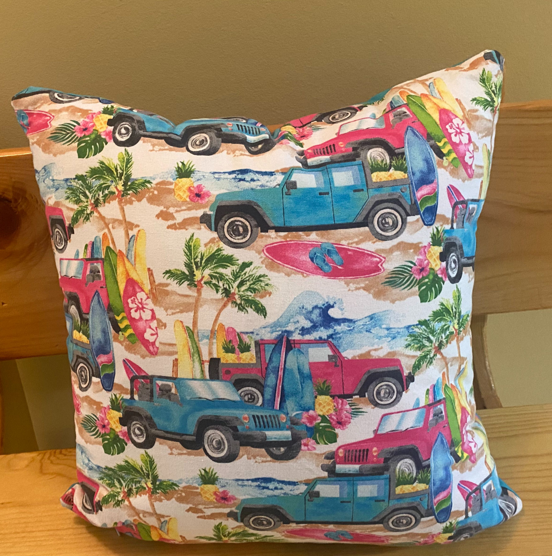 Beach Jeeps Pillow