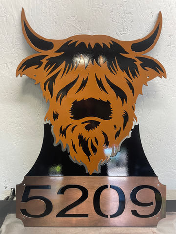 metal address sign