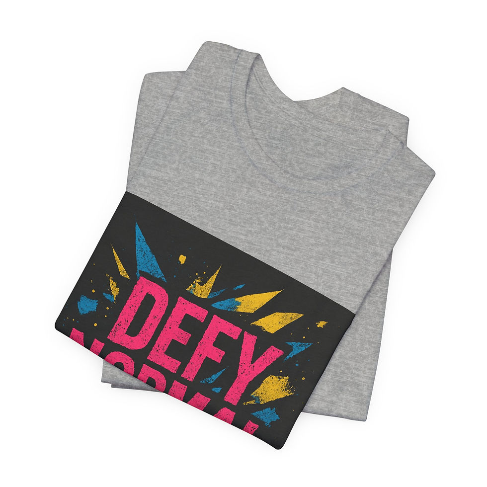 Thumbnail: Defy Normal Graphic Tee — Bold Retro Lightning Statement Shirt