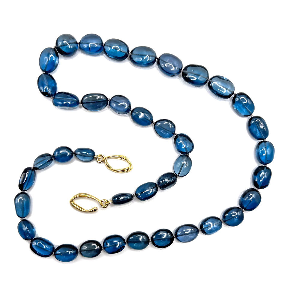 Thumbnail: Indicolite Tourmaline Candy Necklace 18k yellow gold