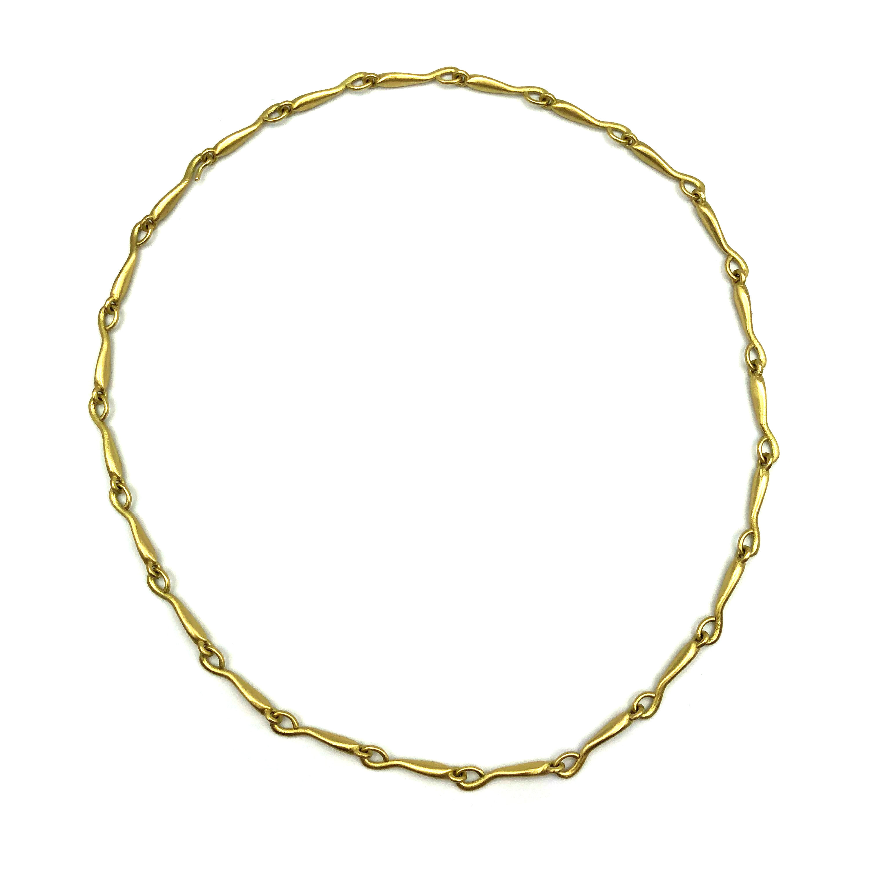 Handmade Chain Amazon Link Necklace in 18k Recycled Yellow Gold 16 inches
