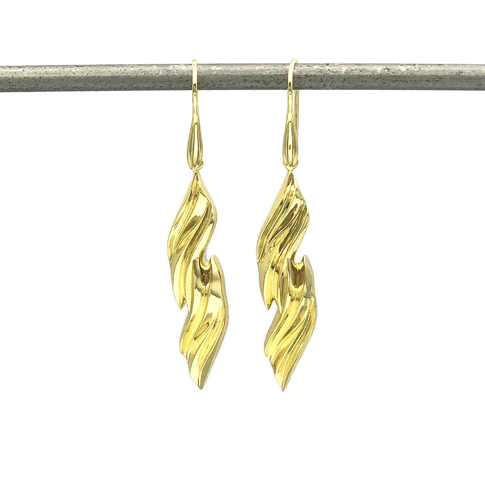 Terrace Flame Earrings in 18k Recycled Yellow Gold 1.75 inches