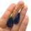 Thumbnail: Blue Goldstone Earrings in 18k Recycled Yellow Gold, Navy Blue Sparkle Earrings