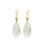 Thumbnail: Scallop Pattern Hand-Carved Rock Crystal Drop Earrings in 18k Recycled Yellow Gold