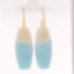 Thumbnail: Blue and White Colorblock Trolleite in Quartz Earrings | 18k Recycled Yellow Gold