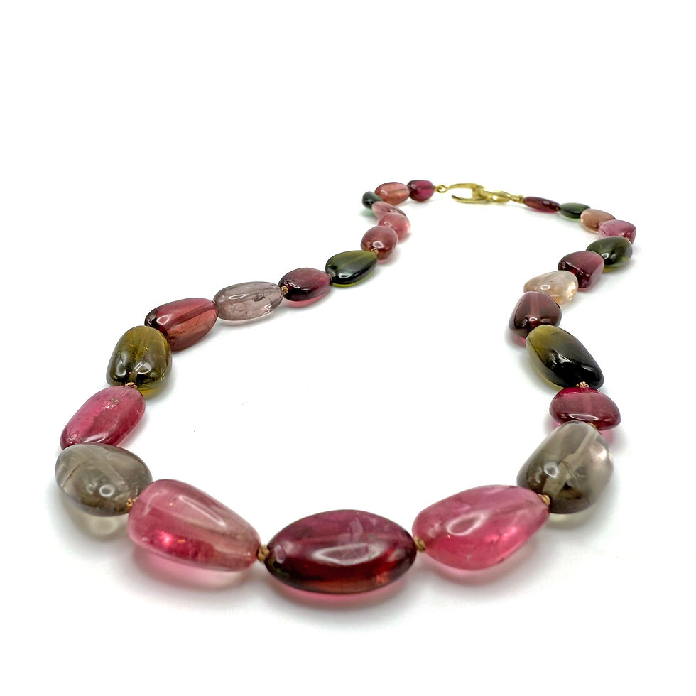Thumbnail: Tourmaline Pebble Necklace in 18k Yellow Gold