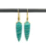 Amazonite Teal Spear Trapeze Earrings | 18k Recycled Yellow Gold
