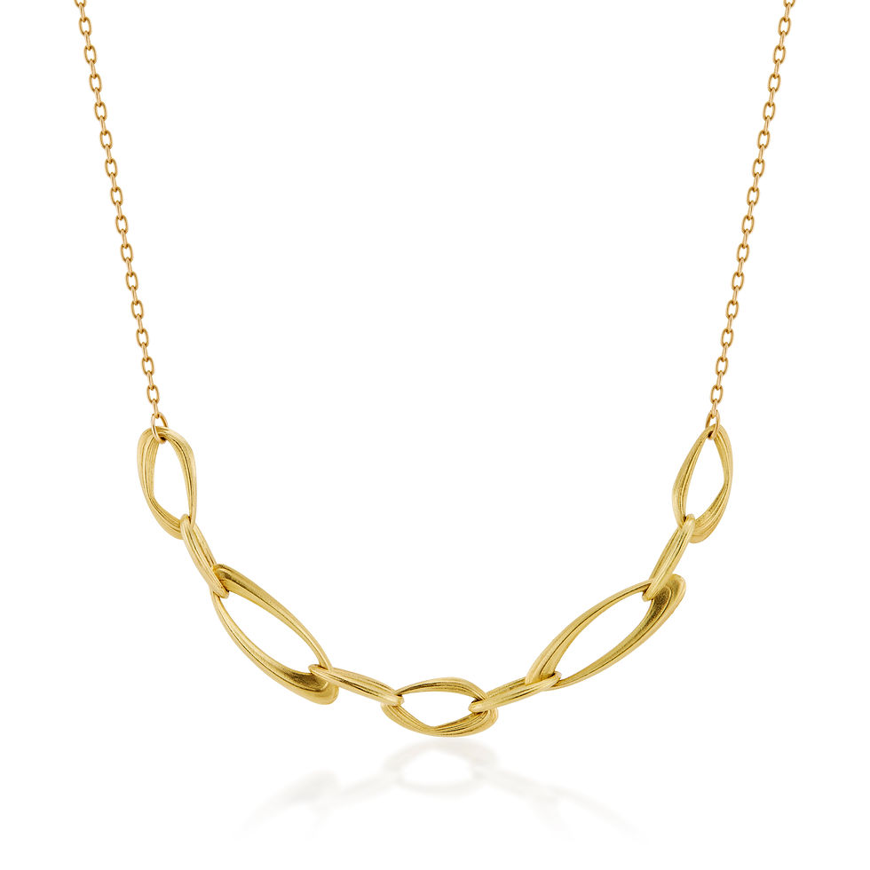 Handmade Chain Necklace in 18k Recycled Yellow Gold 16 inch