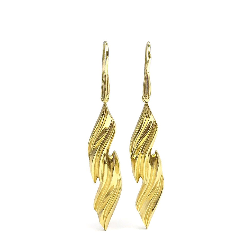 Terrace Flame Earrings in 18k Recycled Yellow Gold 1.75 inches