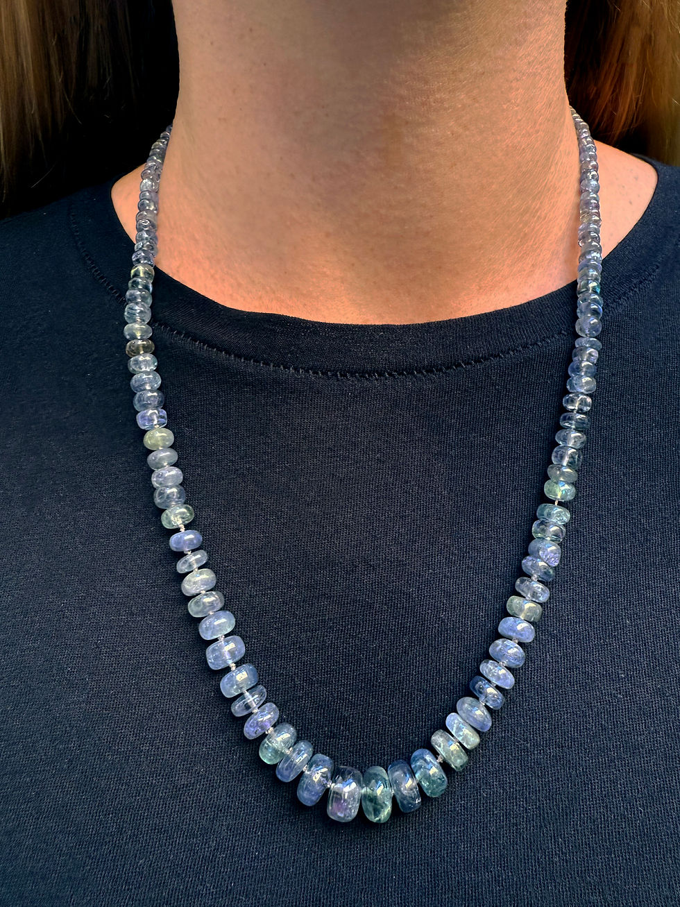 Thumbnail: BiColor Tanzanite Candy Necklace in 18kyg