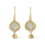 Azores Collection Opal and Meteorite Flip Earrings in 18k Yellow Gold