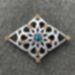 Bespoke Moroccan-Inspired Brooch in Blue Indicolite Tourmaline and Citrine and Sterling Silver