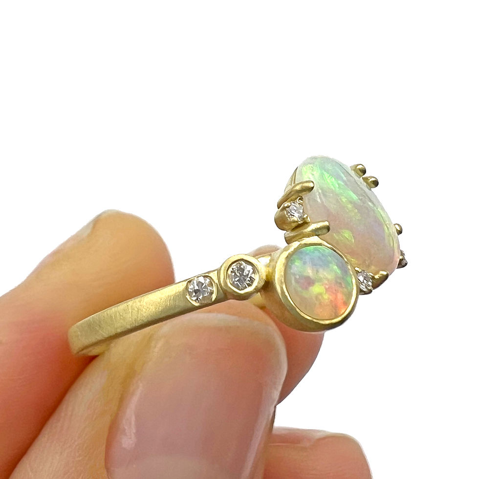 Thumbnail: Heirloom Opal Ring Redesign in 18k yellow gold