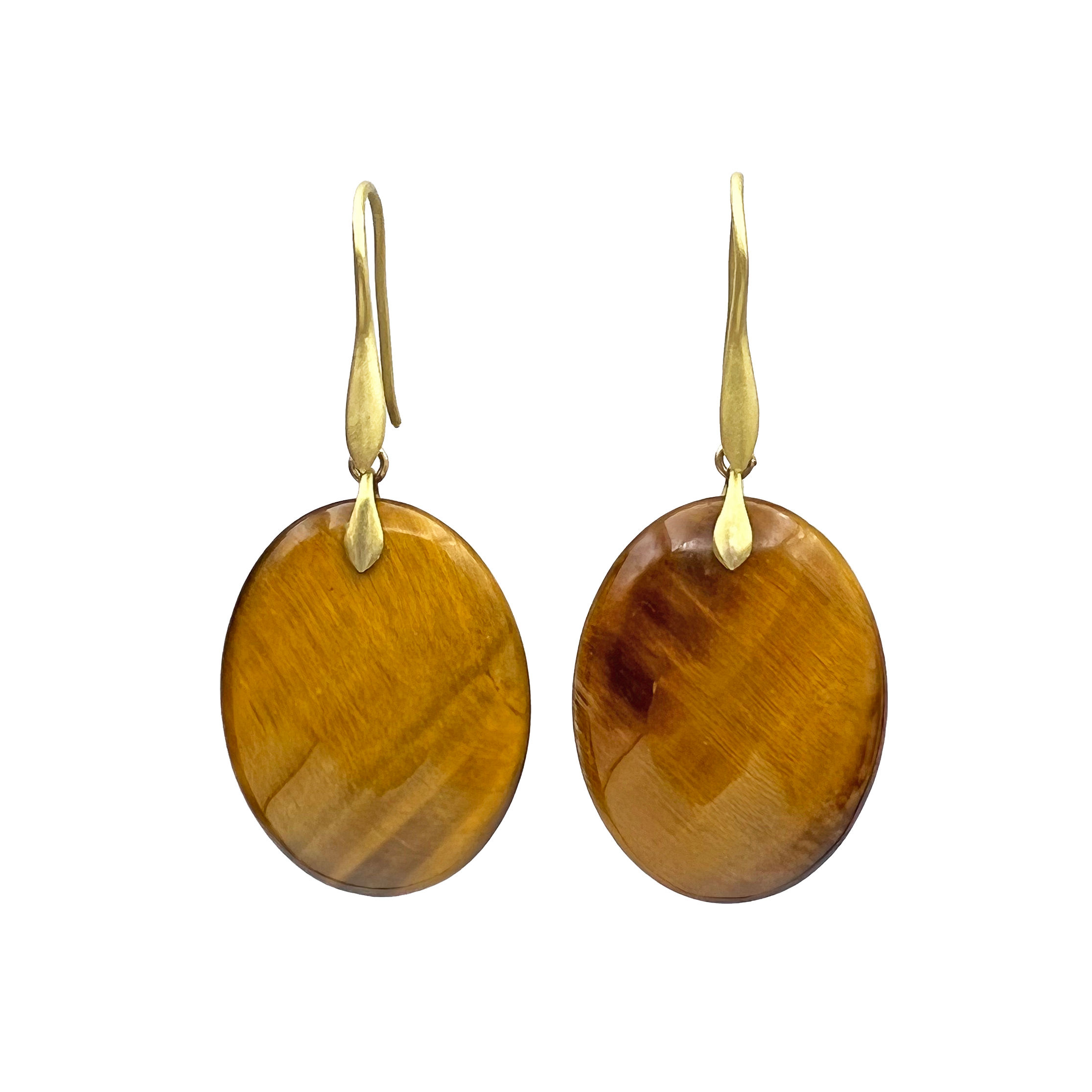 Tigers Eye Dancing Earrings in 18kyg