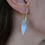 Thumbnail: Pear-Shaped BiColor Colorblock Opal in Chalcedony Earrings in 18k Recycled Yellow Gold