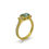 Thumbnail: Teal East-West Montana Sapphire Engagement Ring with Baguette Diamond Band in 18kyg