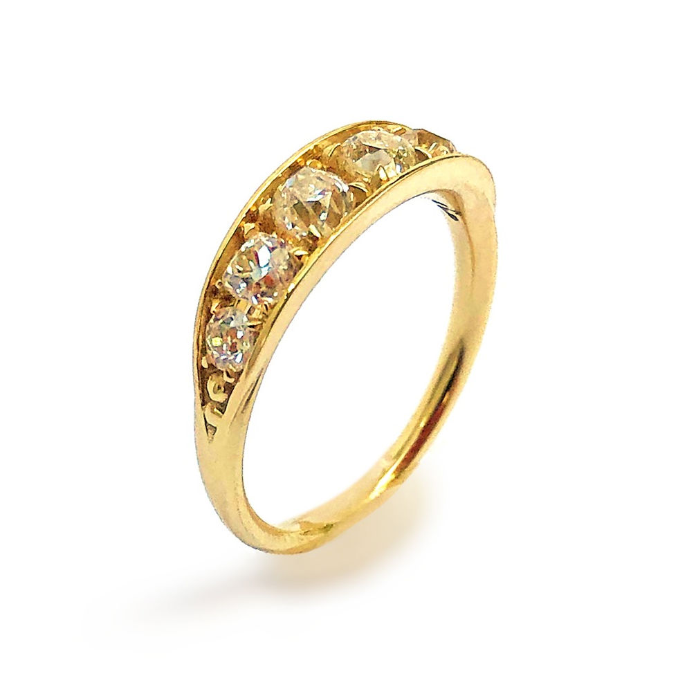 Old Mine Cut Diamond Band Ring in 18k Recycled Yellow Gold
