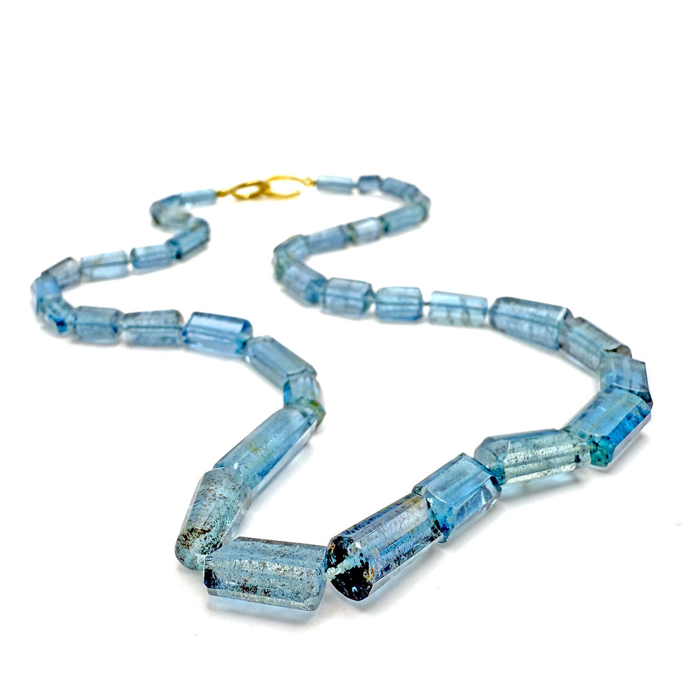 Thumbnail: Santa Maria Aquamarine Elongated Gem Candy Necklace