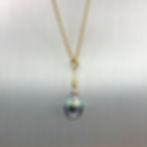 Purple-Green Tahitian Pearl Pendant | 18k Recycled Yellow Gold | 12mm