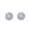 Thumbnail: Flower Studs in Chalcedony and Opal | 14k Yellow Gold