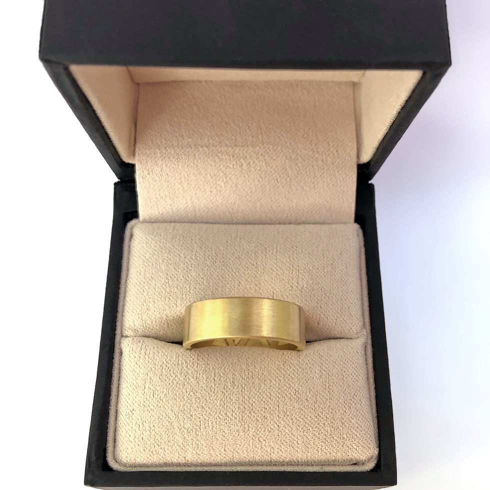 Thumbnail: 18k Recycled Yellow Gold Triangle Band Ring, Custom Triangle Wedding Bands