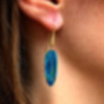 Jungle Striped Australian Opal Earrings in 18k Recycled Yellow Gold with Leaf Pattern Detail
