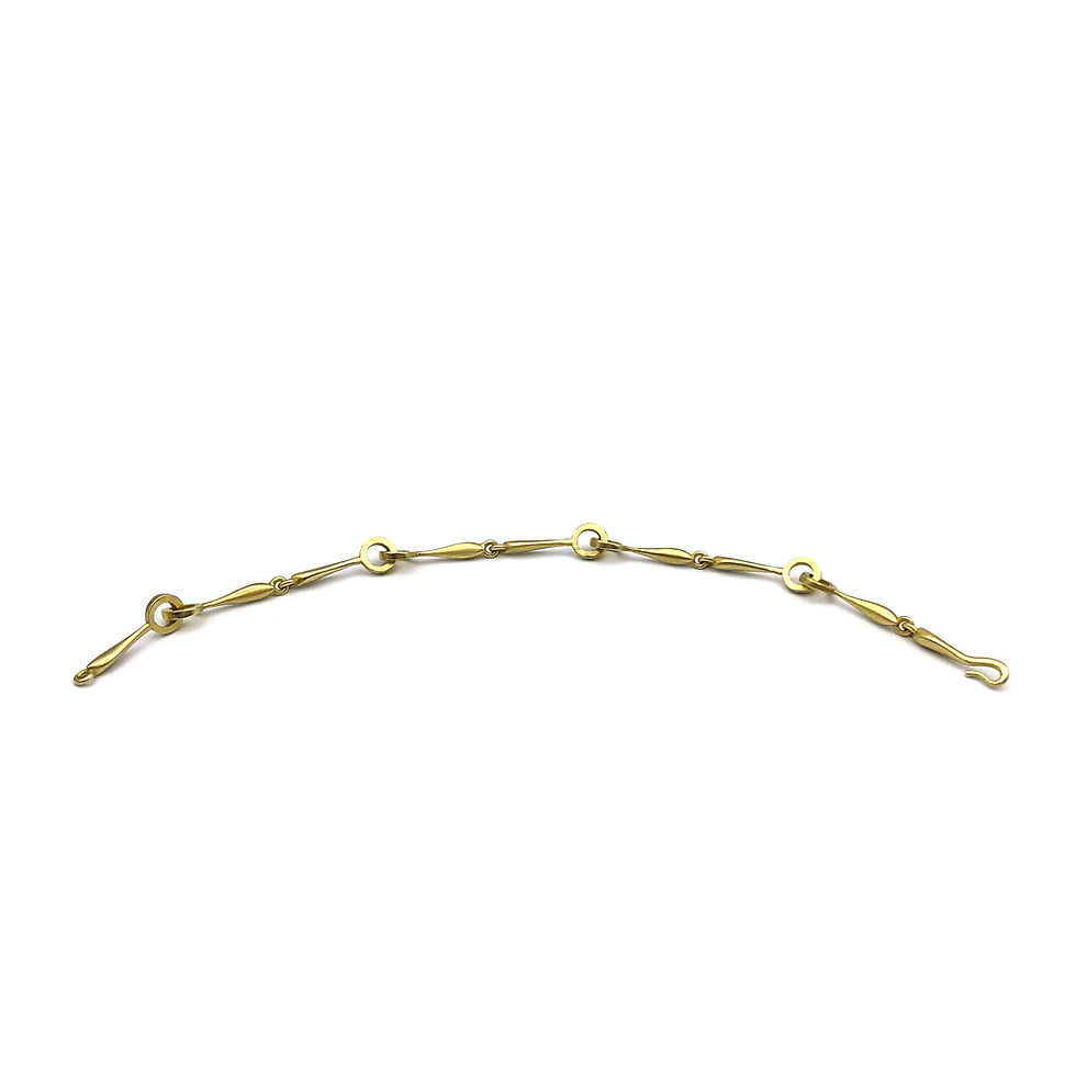 Thumbnail: Handmade Chain Amazon Circle Link Bracelet in 18k Recycled Yellow Gold  6.5 inches
