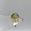 Thumbnail: Custom Oval Green Tourmaline Cabochon Earrings in 18k Recycled Yellow Gold.