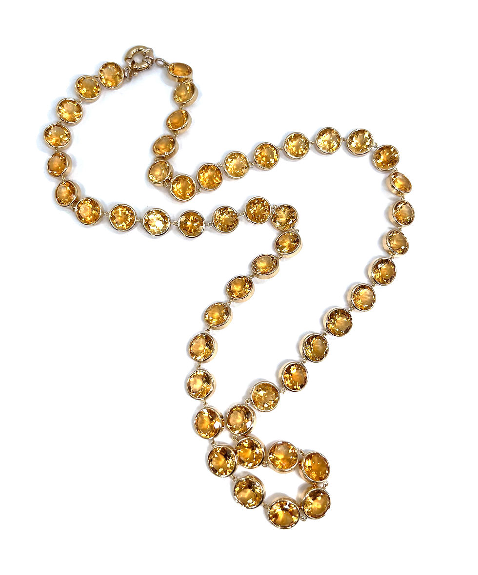 10mm Custom Cut Citrine Chain Necklace in 18k