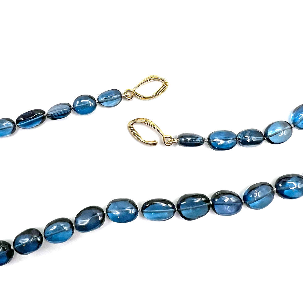 Thumbnail: Indicolite Tourmaline Candy Necklace 18k yellow gold