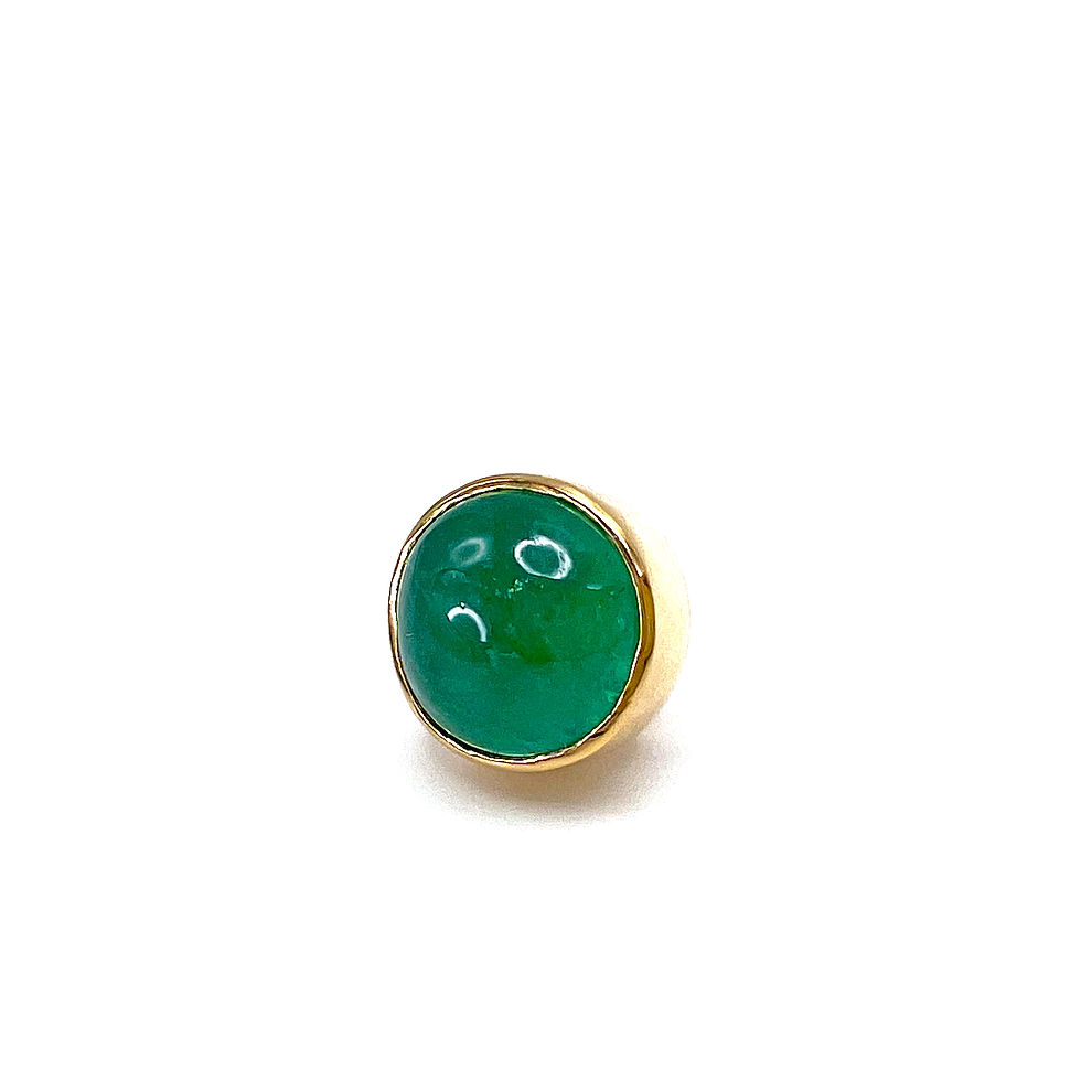 Thumbnail: Emerald Cabochon Pin in 22k Yellow Gold