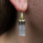 Quartz Geode Crystal Column Earrings | 18k Yellow Gold