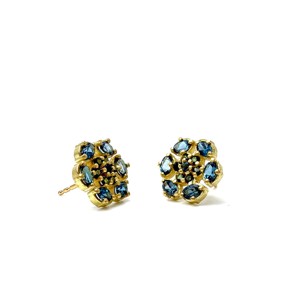 Thumbnail: Shanu Bloom Earrings London Blue Topaz & Green Tourmaline