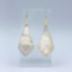 Carved Mother of Pearl Kite-Shaped Earrings in 18k Recycled Yellow Gold