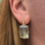 Rutilated Quartz Frame Earrings in 18k Yellow Gold