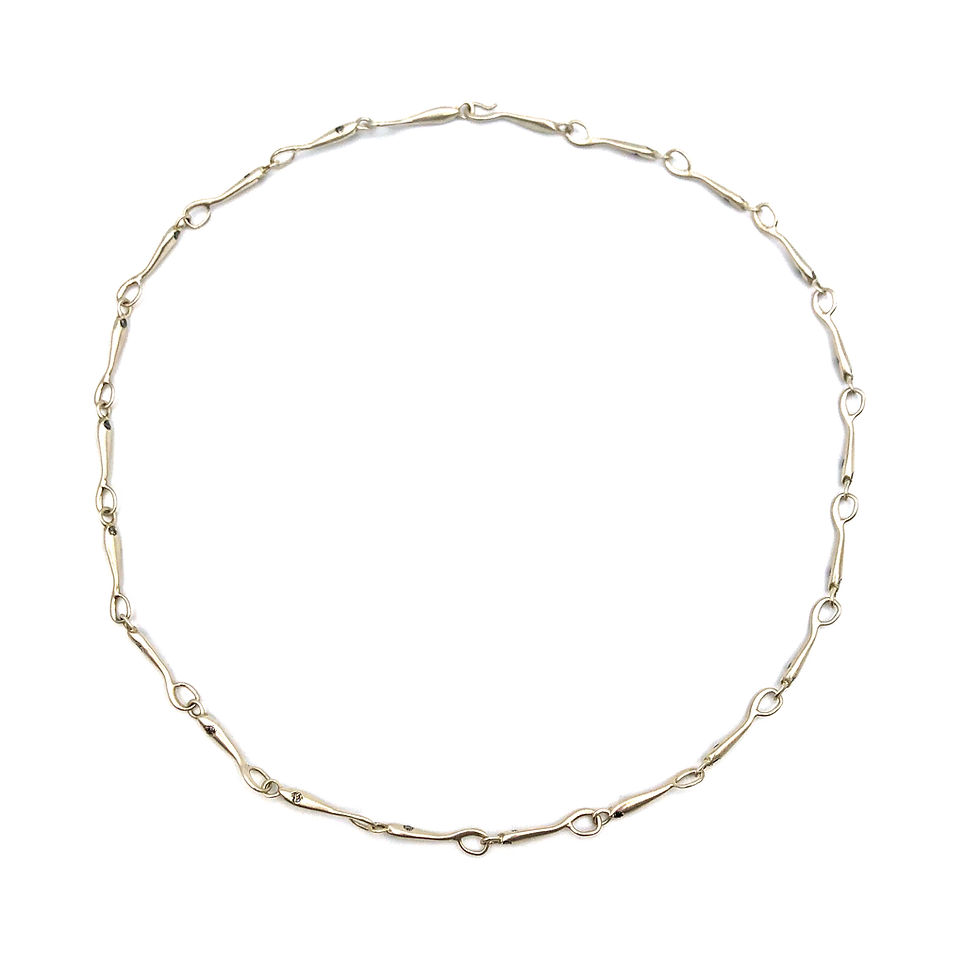 Thumbnail: Handmade Silver and Gray Diamond Chain Necklace | 16 in
