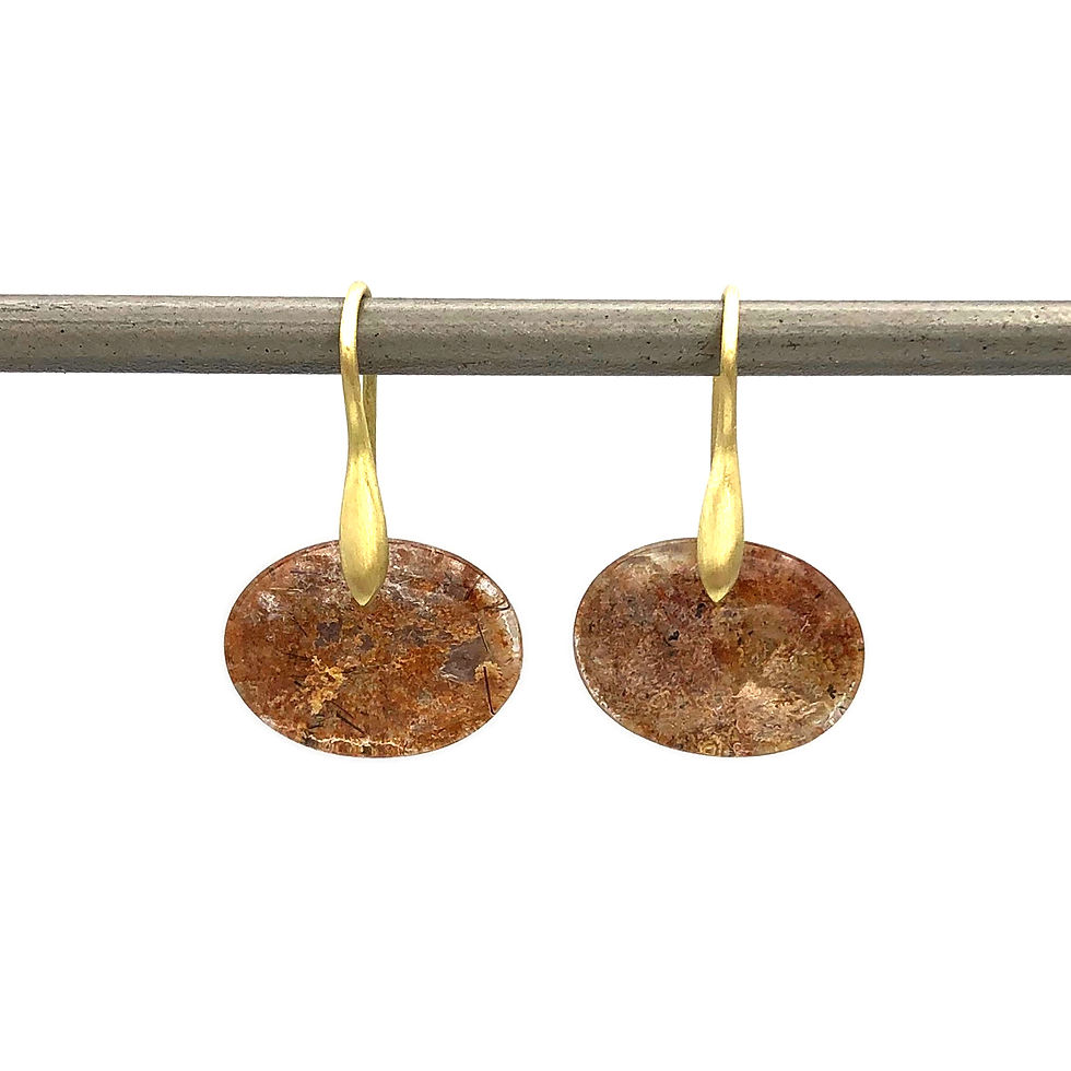 Lodalite Horizontal Oval Earrings in 18k Recycled Yellow Gold
