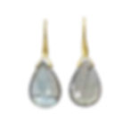 Labradorite Trapeze Earrings in 18k Yellow Gold