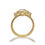 Thumbnail: Old European Cut Diamond and Rose Nouveau Engagement Ring in 18k Yellow Gold