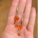 Orange Fire Opal Drop Earrings in 18k Recycled Yellow Gold