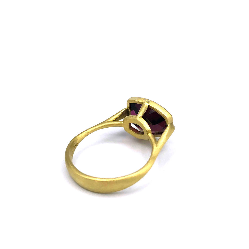 Thumbnail: Amazon Collection Asymmetrical Red Garnet Ring in 18k Recycled Yellow Gold