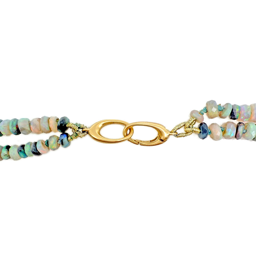 Thumbnail: Green Double Strand Australian Opal Candy Necklace