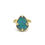 Thumbnail: Teal Pear-Shaped Australian Blue Opal Ring in 18k Recycled Yellow Gold