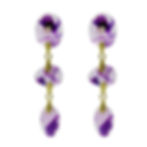 Natural Amethyst & Diamonds Drop Earrings in 18k Recycled Yellow Gold
