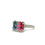 Thumbnail: Red White and Blue Tourmaline Custom Ring in Platinum with Diamonds