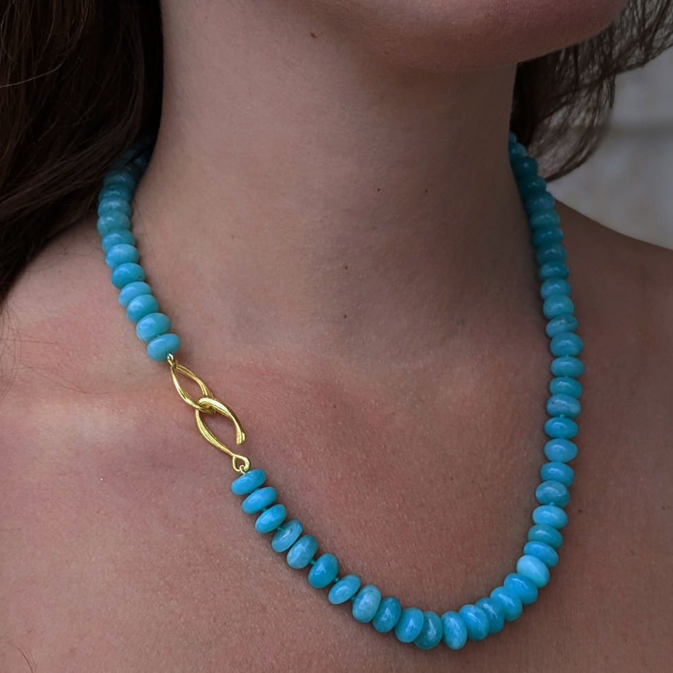 Thumbnail: Azores Collection Amazonite Candy Necklace in 18k Yellow Gold 18"