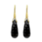 Carved Black Spinel Trapeze Earrings | 18k Yellow Gold