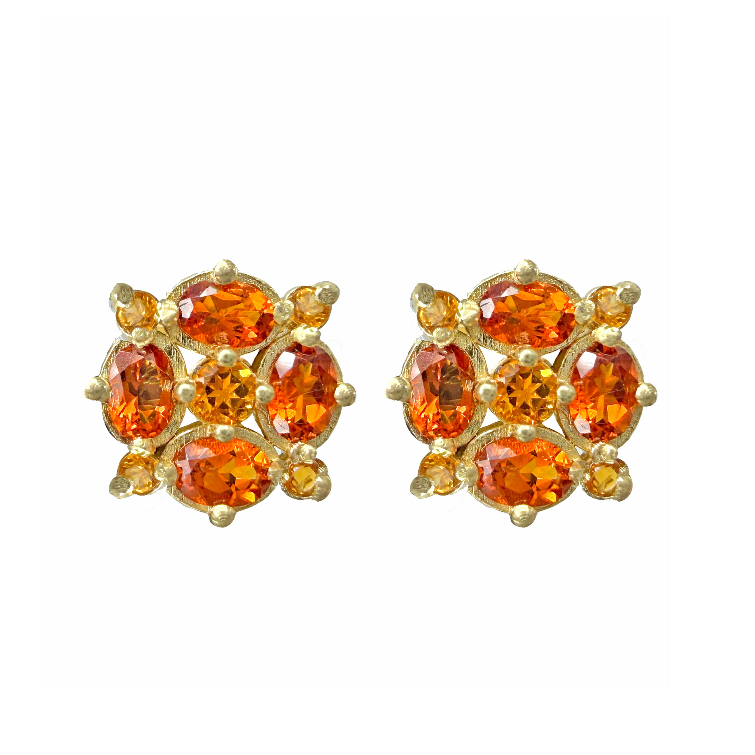 Citrine Tile Earrings in 18k Yellow Gold
