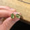 Thumbnail: Custom Oval Green Tourmaline Cabochon Earrings in 18k Recycled Yellow Gold.