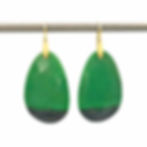 Bi-Color Rose Cut Green Garnet Earrings in 18k Recycled Yellow Gold, Color Block Earrings, Green and Black Earrings